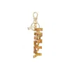 Alviero Martini Prima Classe Beige Polyester Keychain In Gold
