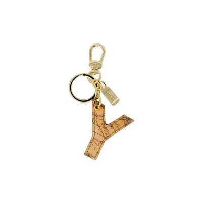 Alviero Martini Prima Classe Synthetic Leather Women's Keychain In Beige
