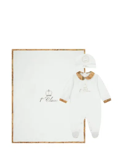 Alviero Martini Printed Babygrow (set Of Three) In White