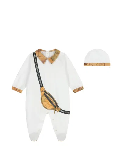 Alviero Martini Printed Babygrow Set In White