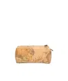 Alviero Martini Printed Geographical Pattern Cosmetic Bag In Nude