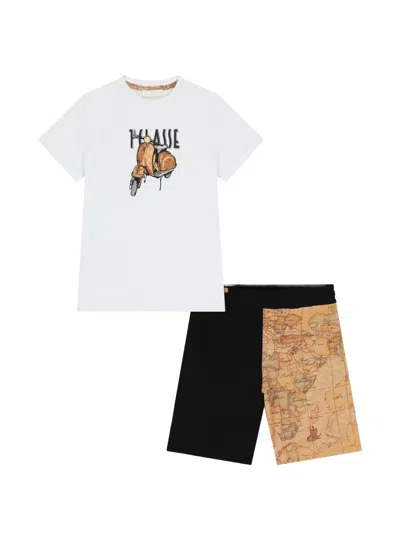 Alviero Martini Kids' Printed Shorts Set In Multi