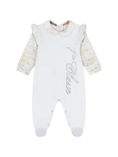 Alviero Martini Ruffle Embellishment Babygrow In White
