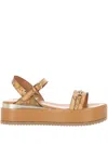 Alviero Martini Beige Geo Printed Sandal In Brown