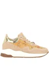 Alviero Martini Beige Suede Sneakers In Nude