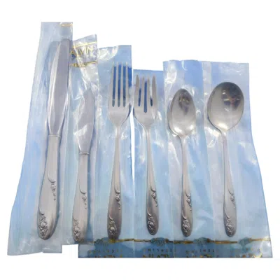 Pre-owned Alvin Silver Manufacturing Company Rosecrest By Alvin Sterling Silver Flatware Set For 8 Service 52 Pieces Unused