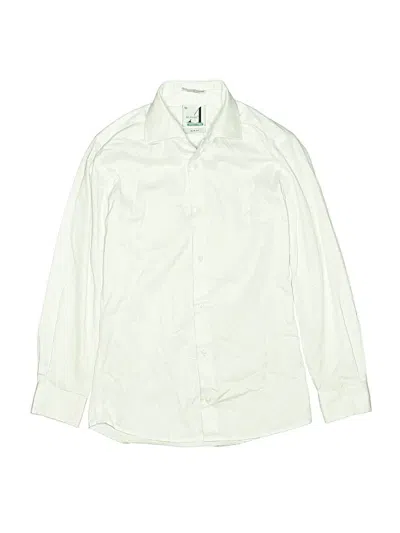 Pre-owned Alviso Young Man Kids' Long Sleeve Button Down Shirt In White