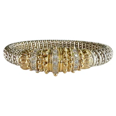 Pre-owned Alwand Vahan 8mm Diamond Bracelet 14k/sterling Silver In Multi