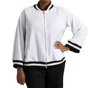 Always For Me Plus Size Hudson Bomber Jacket In White In White