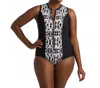 Always For Me Plus Size Jaden Scuba One Piece Swimsuit In Grey In Beige