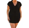 Always For Me Plus Size Jersey Cut Out Cover Up Dress In Black In Black