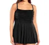 Always For Me Plus Size Jet Cami Swimdress In Black In Black
