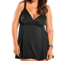 Always For Me Plus Size Raven Swimdress In Black In Black