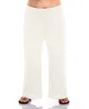 Always For Me Plus Size Tie Front Lounge Beach Cover Up Pant In White In White