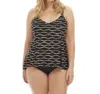 Always For Me Sand Dune Plus Size Tankini Top In Black/gold In Black