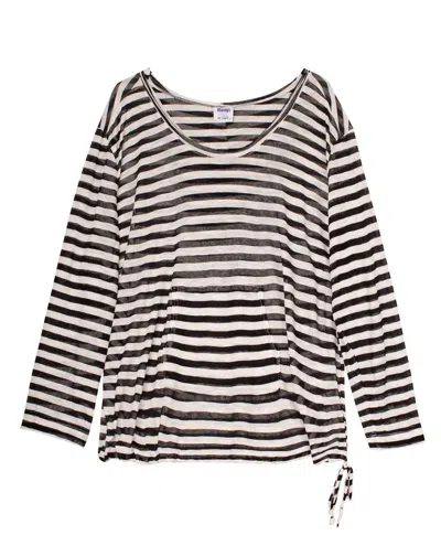 Always For Me Women's Striped Active Hooded Top - Plus In Afm Black In Multi