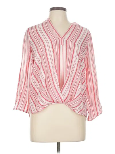 Pre-owned Always Indigo 3/4 Sleeve Blouse In Red