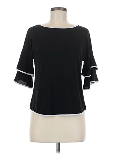 Pre-owned Always Indigo 3/4 Sleeve Top Black Boatneck Tops