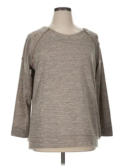 Pre-owned Always Indigo 3/4 Sleeve Top Gray Boatneck Tops