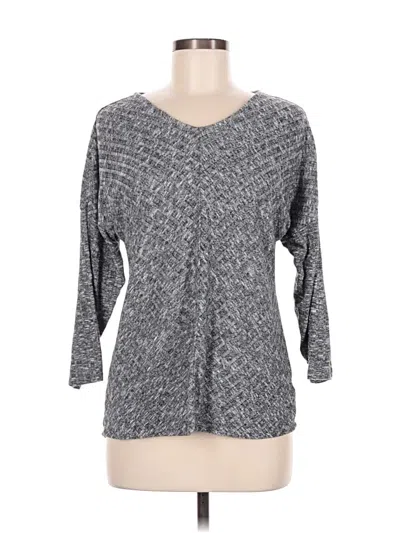 Pre-owned Always Indigo 3/4 Sleeve Top Gray V-neck Tops