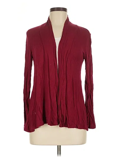 Pre-owned Always Indigo Long Sleeve Blouse In Burgundy
