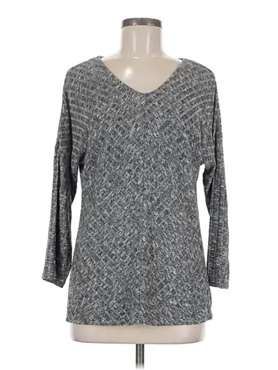 Pre-owned Always Indigo Long Sleeve Top Gray V-neck Tops