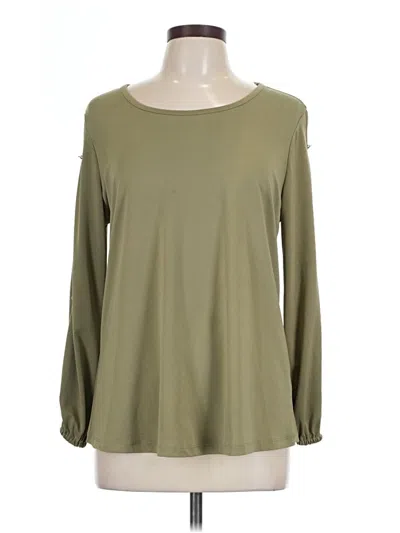 Pre-owned Always Indigo Long Sleeve Top Green Boatneck Tops