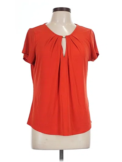 Pre-owned Always Indigo Short Sleeve Blouse In Red