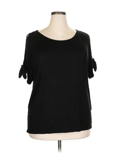 Pre-owned Always Indigo Short Sleeve Top Black Cold Shoulder Neckline Tops