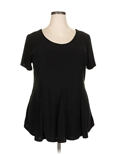 Pre-owned Always Indigo Short Sleeve Top Black Scoop Neck Tops