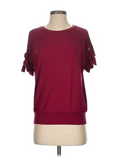 Pre-owned Always Indigo Short Sleeve Top Burgundy Boatneck Tops