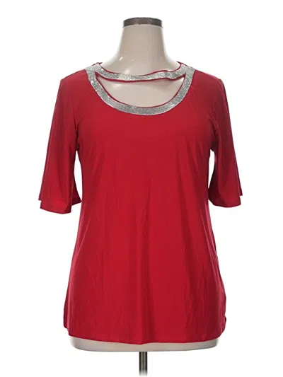 Pre-owned Always Indigo Short Sleeve Top Red Scoop Neck Tops