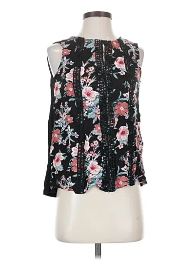 Pre-owned Always Indigo Sleeveless Blouse In Black