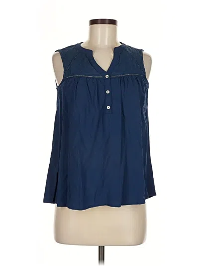 Pre-owned Always Indigo Sleeveless Blouse In Blue