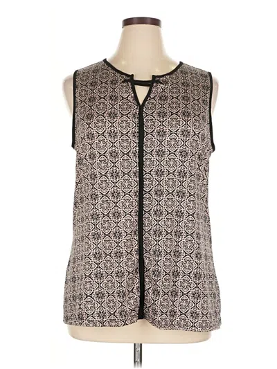 Pre-owned Always Indigo Sleeveless Blouse In Brown