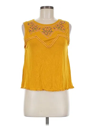Pre-owned Always Indigo Sleeveless Blouse In Yellow