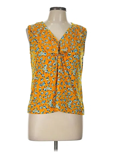 Pre-owned Always Indigo Sleeveless Blouse In Yellow