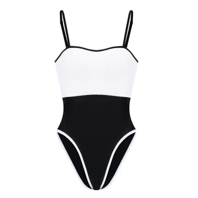 Always On Holiday Women's Black / White Capri One Piece In Black/white