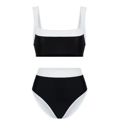 Always On Holiday Women's Black / White Milano Bikini Set In Black/white