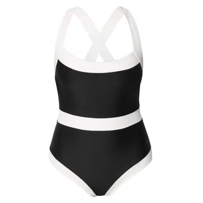 Always On Holiday Women's White / Black Milano One Piece Black And White In Black/white