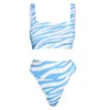 Always On Holiday Women's Blue Zebra Print Bikini Set In Blue