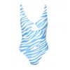 Always On Holiday Women's Blue Zebra Print Swimsuit In Blue