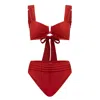 Always On Holiday Women's Capri Red Bikini Set In Red