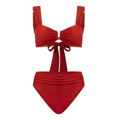 Always On Holiday Women's Capri Red Bikini Set