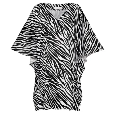Always On Holiday Women's Zebra Print Short Dress Black