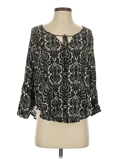 Pre-owned Alya 3/4 Sleeve Blouse In Black