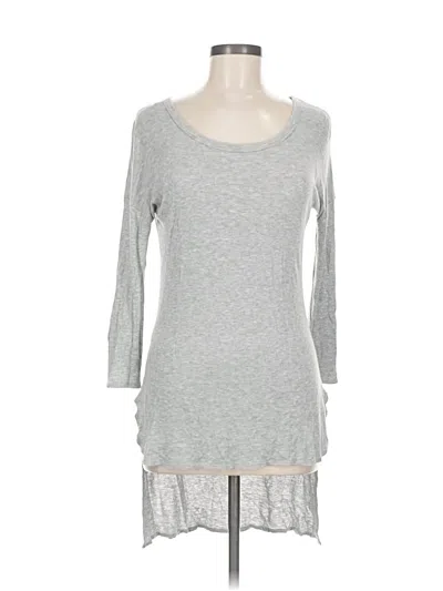 Pre-owned Alya 3/4 Sleeve Top Gray Scoop Neck Tops