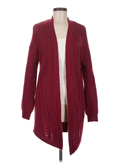 Pre-owned Alya Cardigan Sweater In Burgundy