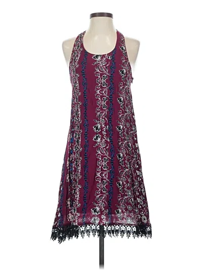 Pre-owned Alya Casual Dress In Burgundy