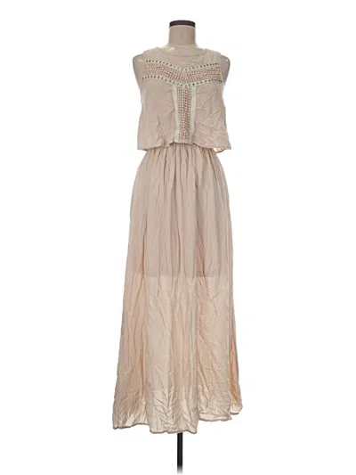 Pre-owned Alya Casual Dress In Tan
